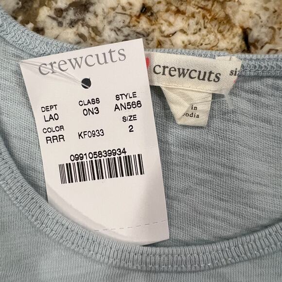 NWT J. Crew Girls' Light Blue Tank W/Rainbow Rickrack - SIZE 2 - Picture 6 of 7